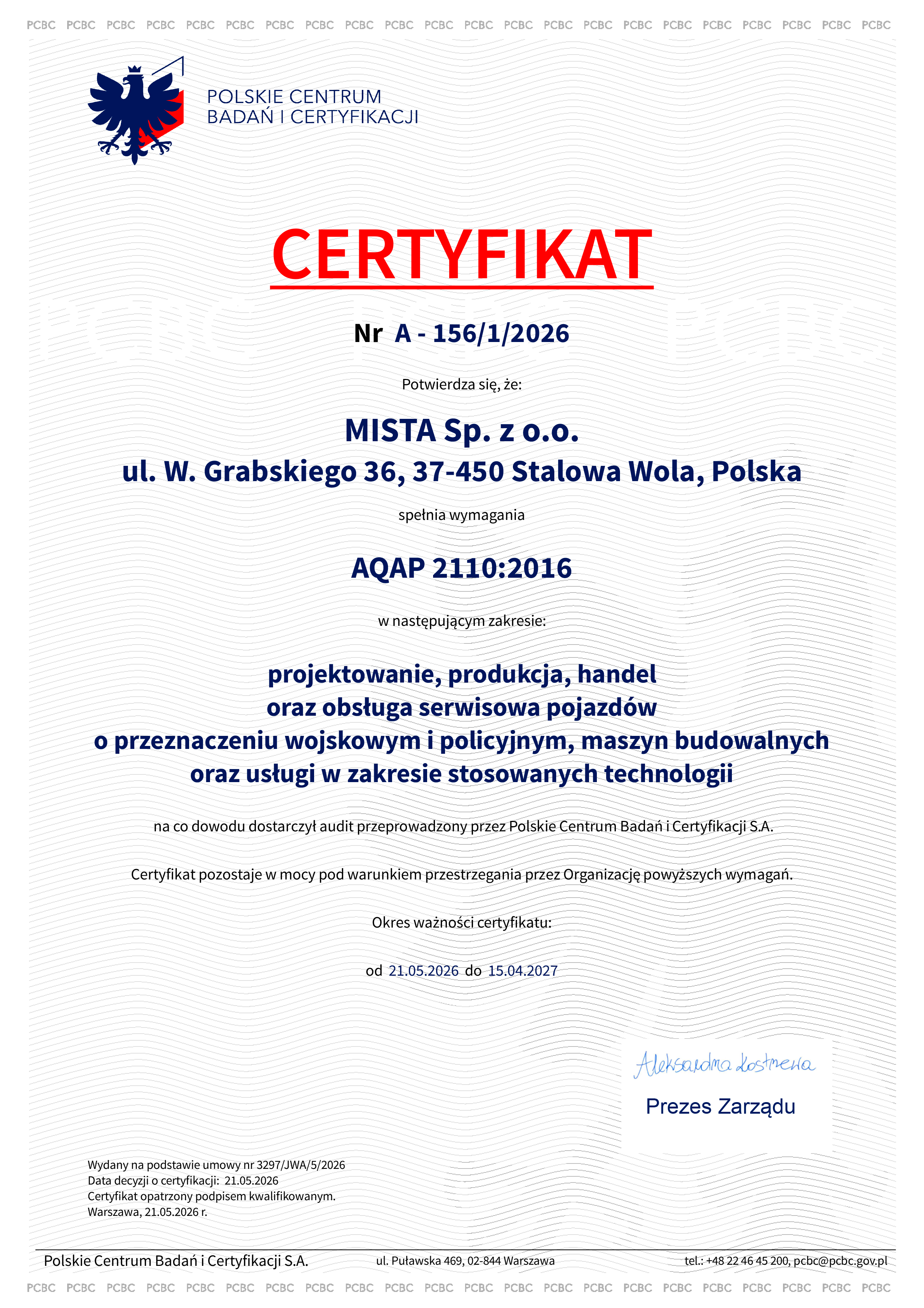 aqap2110 2026 mista cert. pol sign