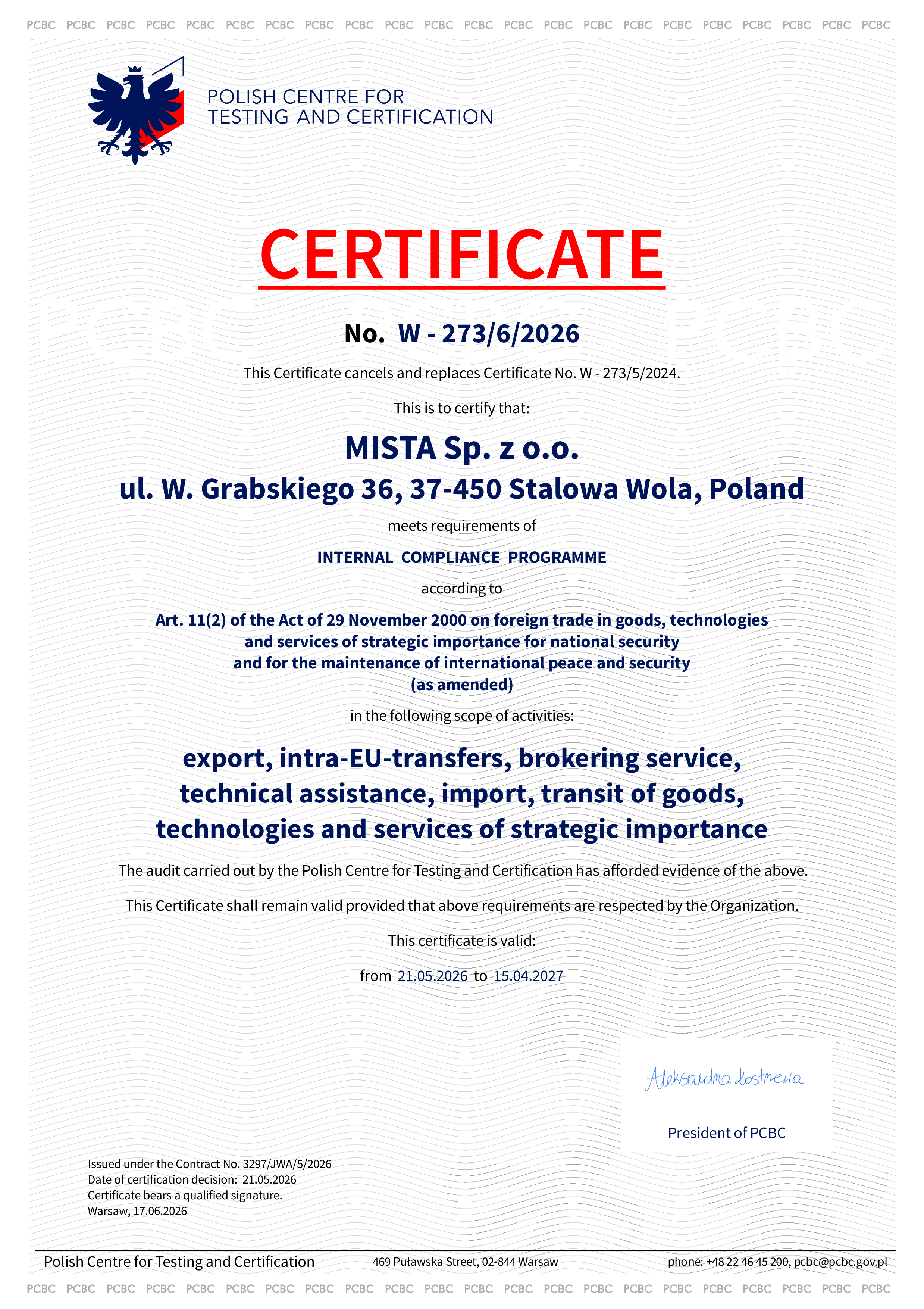 wsk 2026 mista cert. ang sign